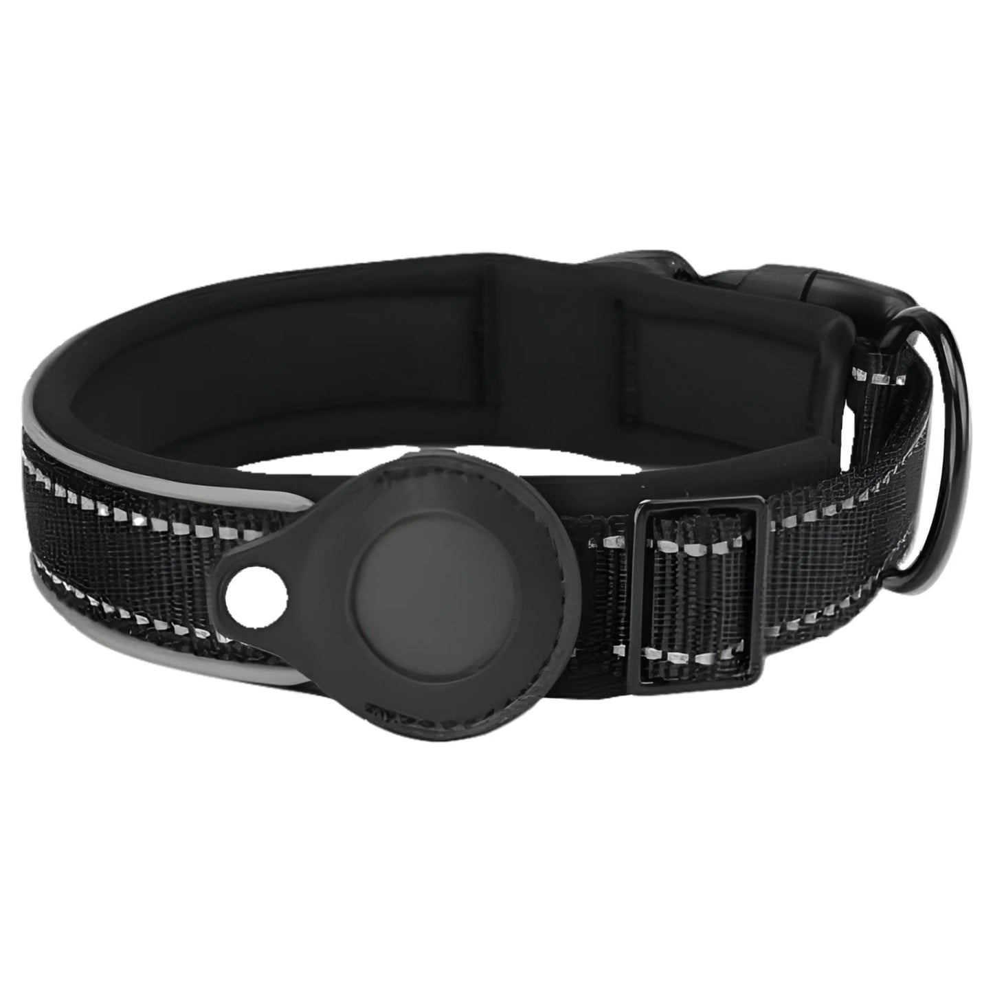 Reflective Airtag Dog Collar,Padded for Apple Air Tag Adjustable Dog Collar with Airtag Holder Case for Heavy Duty Small Medium Large Dogs