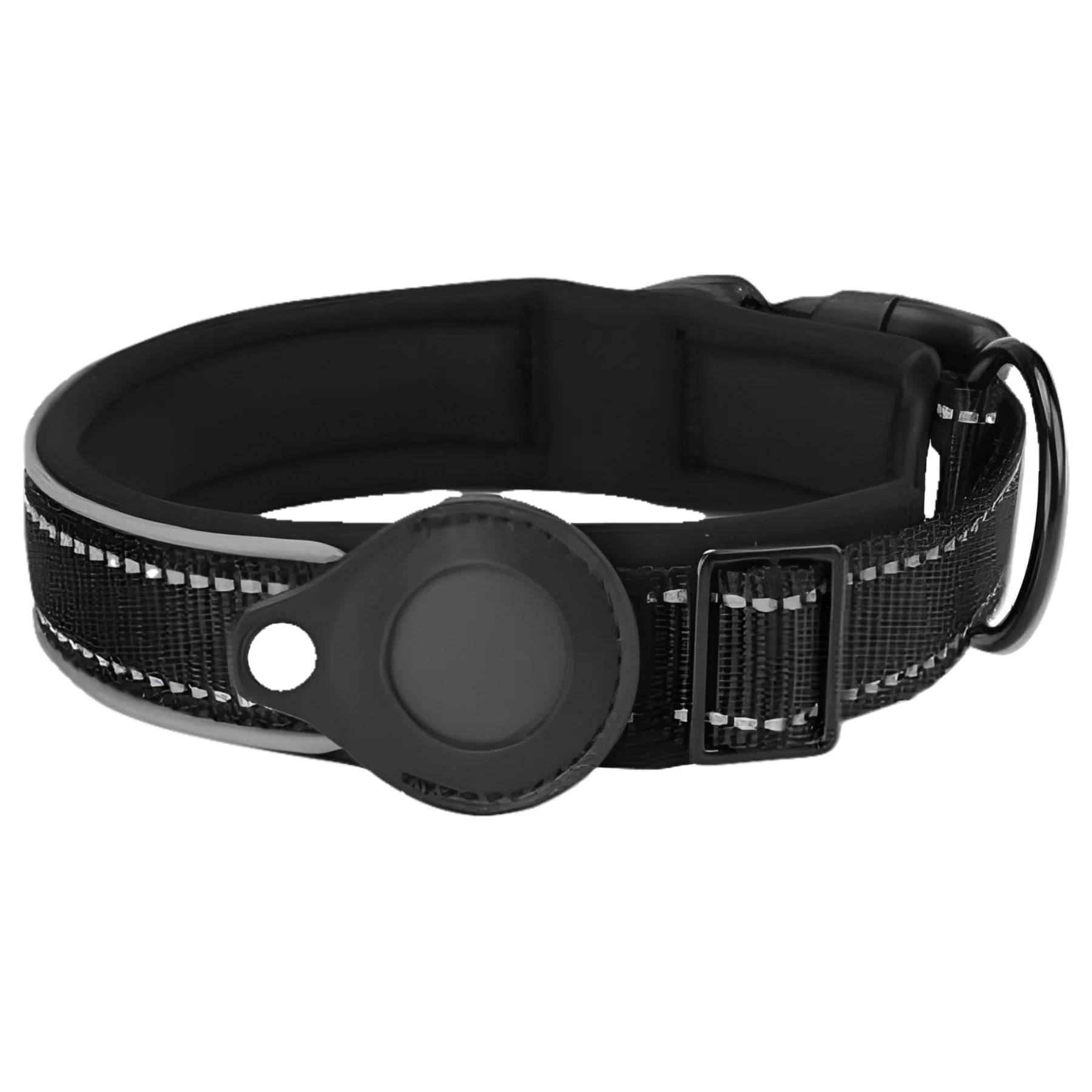 Reflective Airtag Dog Collar,Padded for Apple Air Tag Adjustable Dog Collar with Airtag Holder Case for Heavy Duty Small Medium Large Dogs