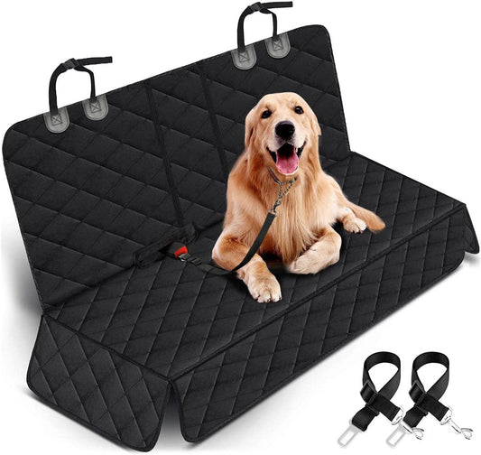 Premium Waterproof Dog Car Seat Cover - Durable Back Seat Protector for Cars, SUVs & Trucks (53" Width) - Fits Middle Armrest - Black
